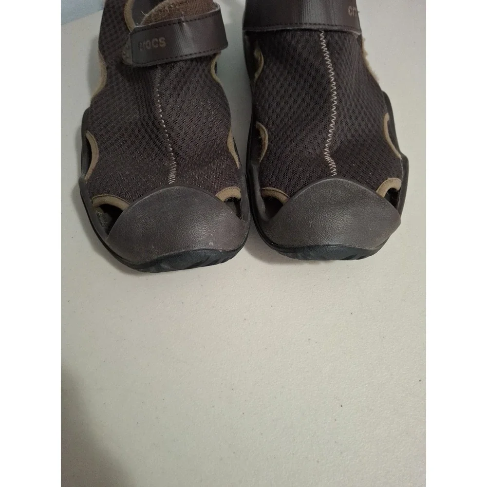 Crocs Men's Swiftwater Mesh Deck Water‎ Sandals Brown Size 13